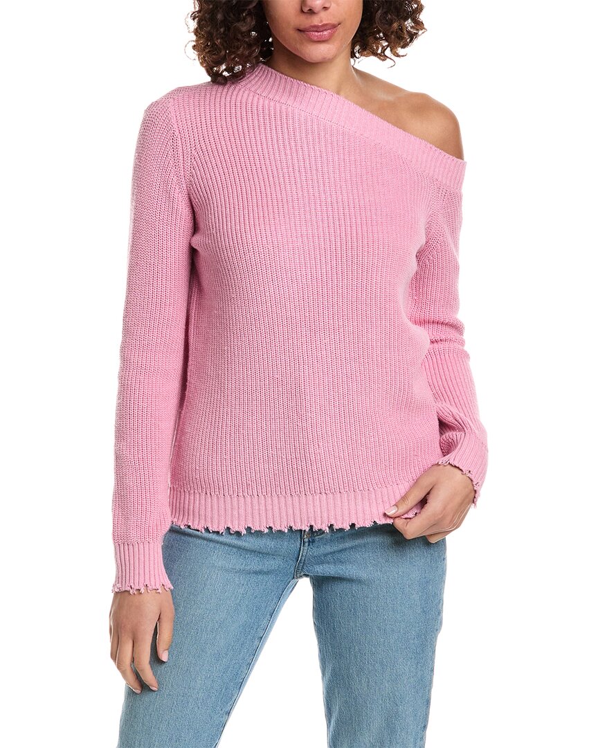 Shop Minnie Rose Shaker Off-the-shoulder Cashmere-blend Sweater In Pink