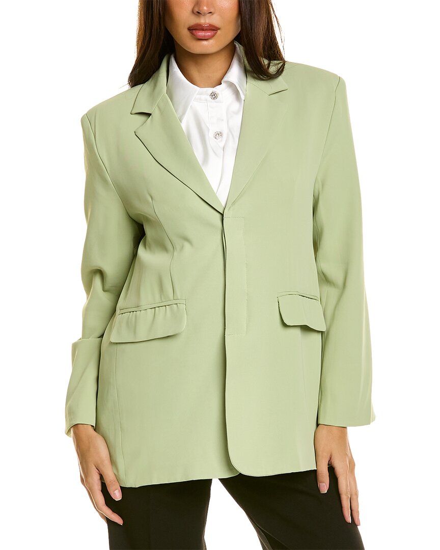 Beulah Oversized Wool-blend Suit Jacket In Green
