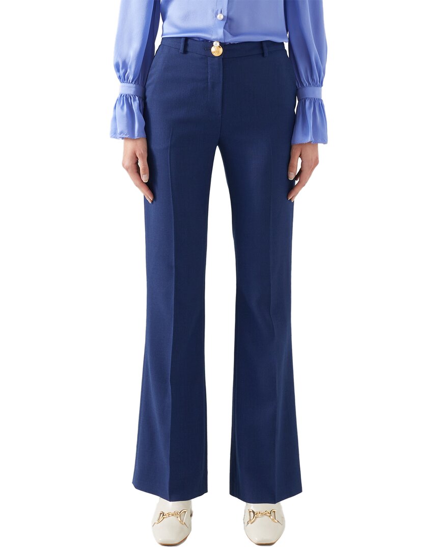 Lk Bennett Kennedy Flare Pants In Blue