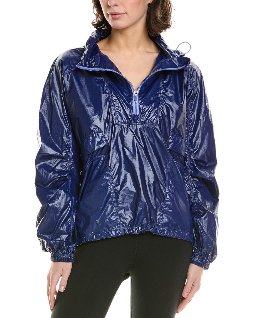 Free People Spring Showers Solid Rain Jacket In Blue