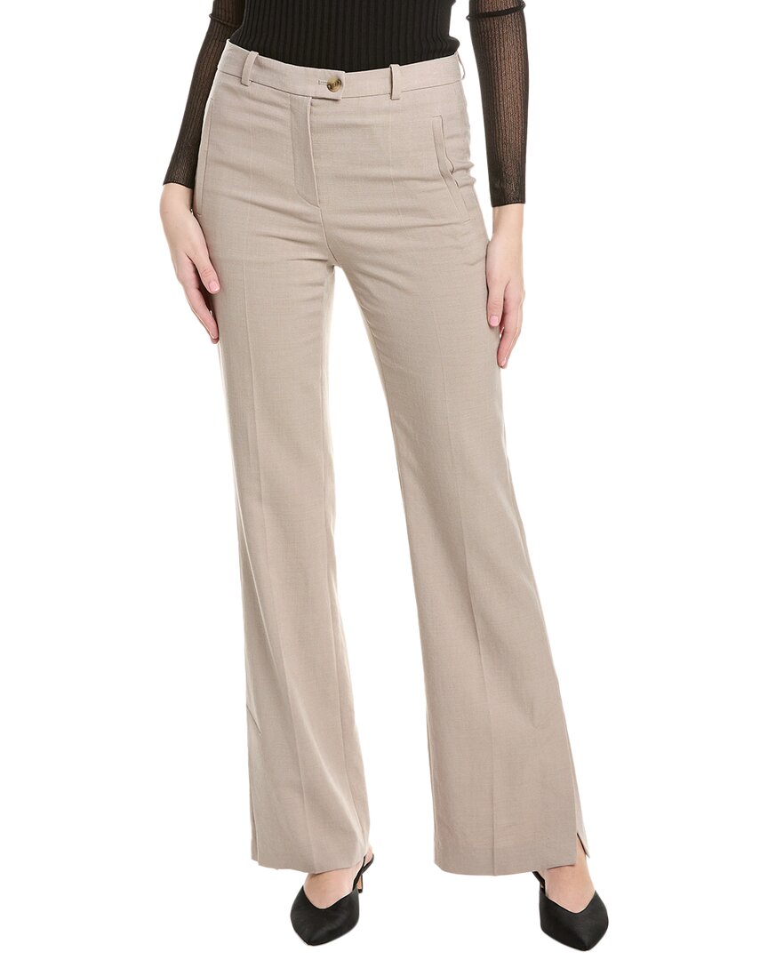 Hugo Boss Teana Wool Trouser In Brown
