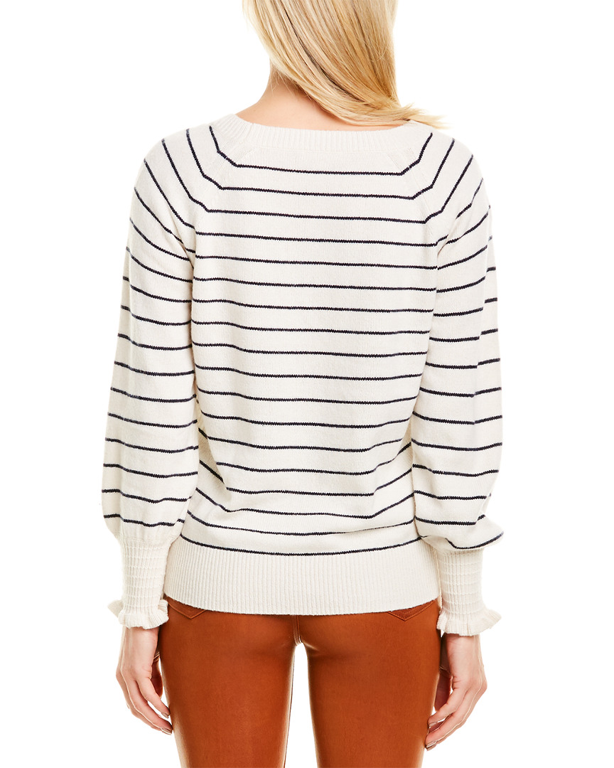 Rebecca Taylor Striped Wool-Blend Sweater Women's White L 191860189810