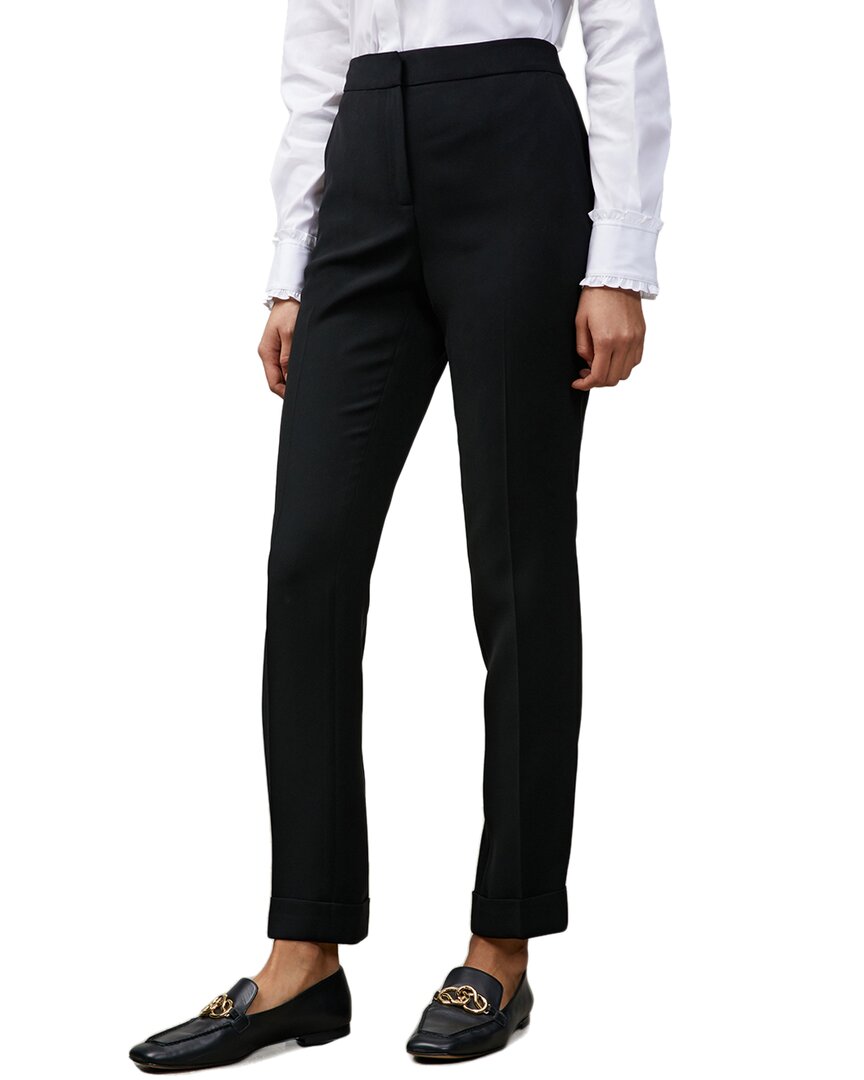 Lafayette 148 New York Clinton Cuffed Pant In Black