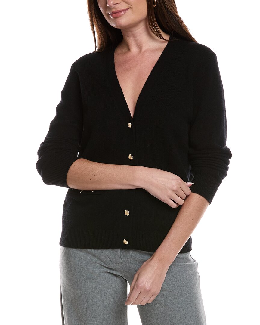 Bruno Magli Wool & Cashmere-blend V-neck Cardigan In Black