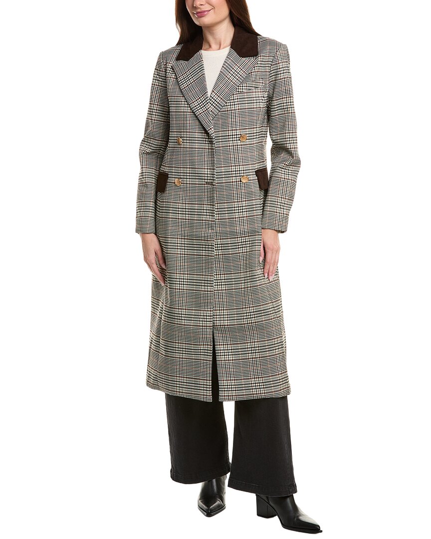 Avec Les Filles Medium Trench Coat In Gray