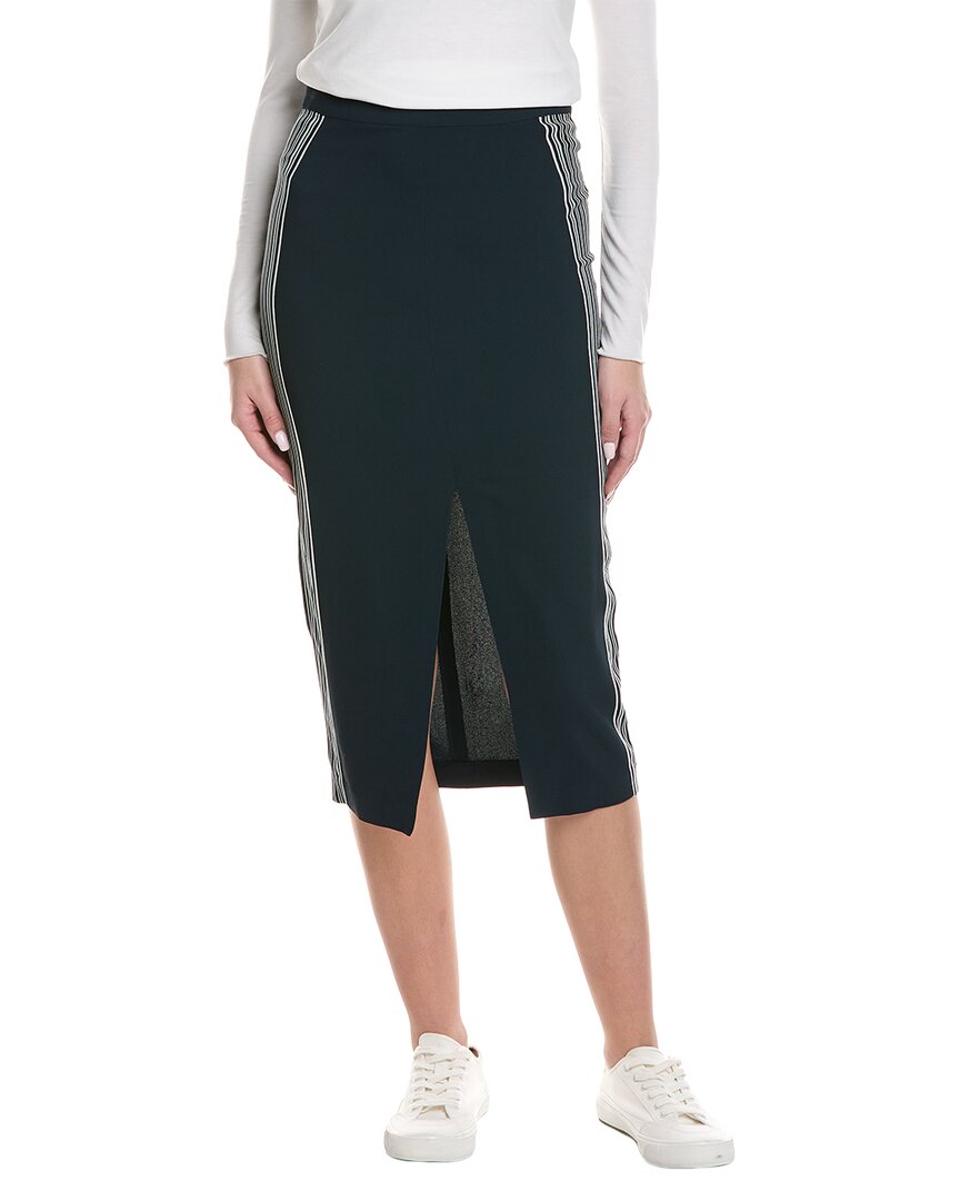 Reiss Pia Side Stripe Pencil Skirt In Blue