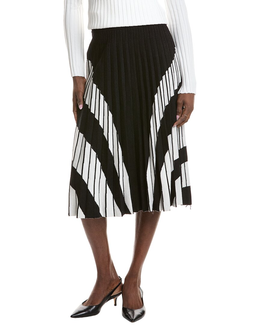 T Tahari Pleated Knit Mini Skirt In Black