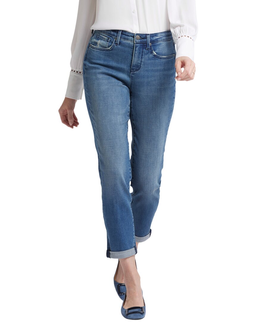 Nydj Petite Margo Girlfriend Pull On Jeans In Blue