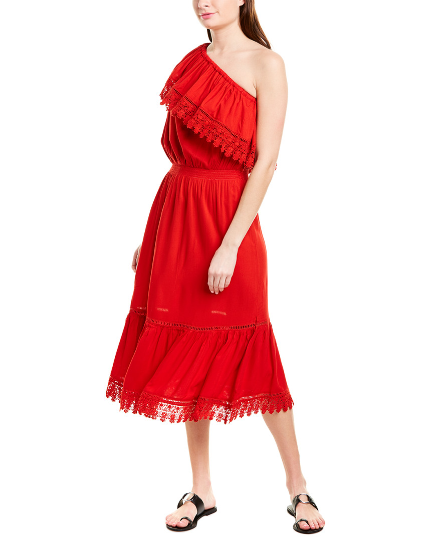 Melissa Odabash Jo Midi Dress Womens Red L Ebay 9234