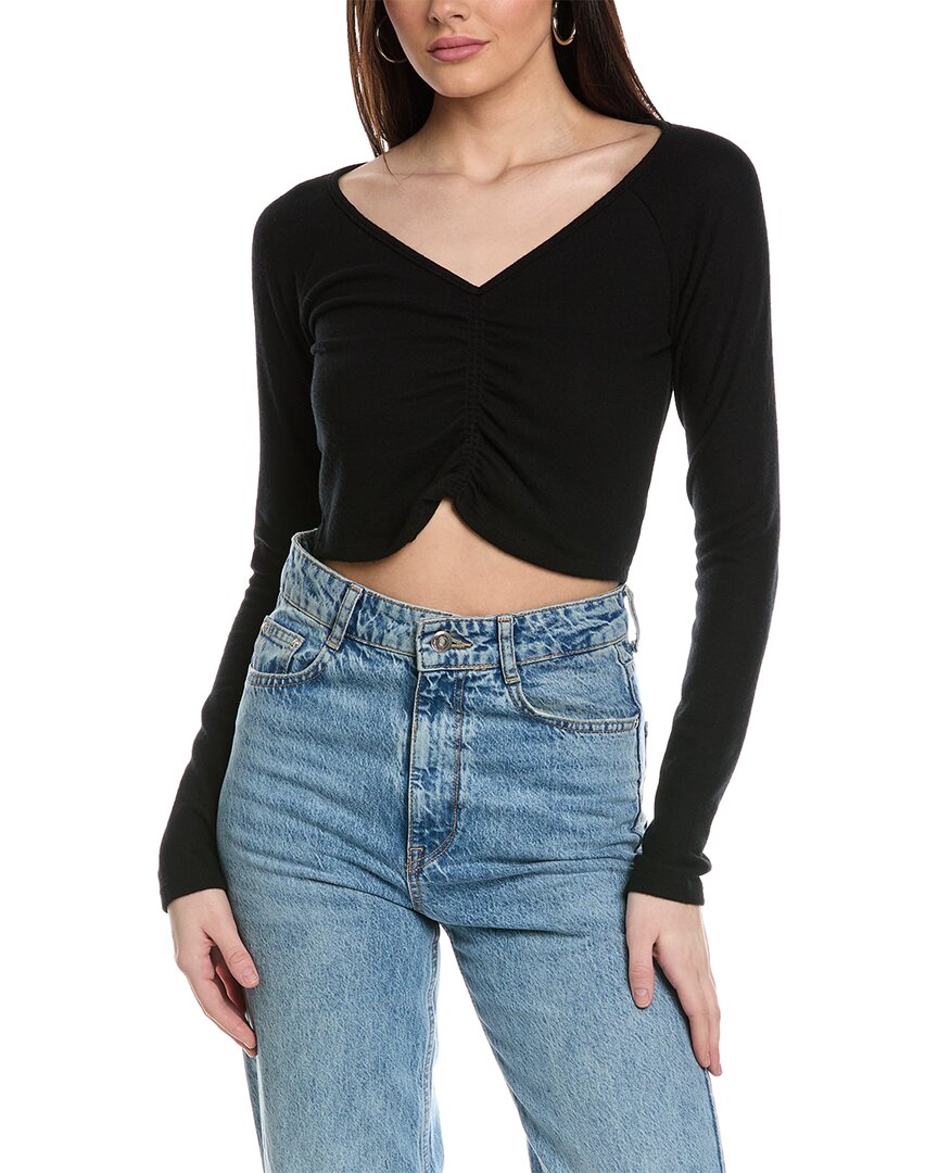 Shop Project Social T Paradise Cozy Ruched Front Top In Black