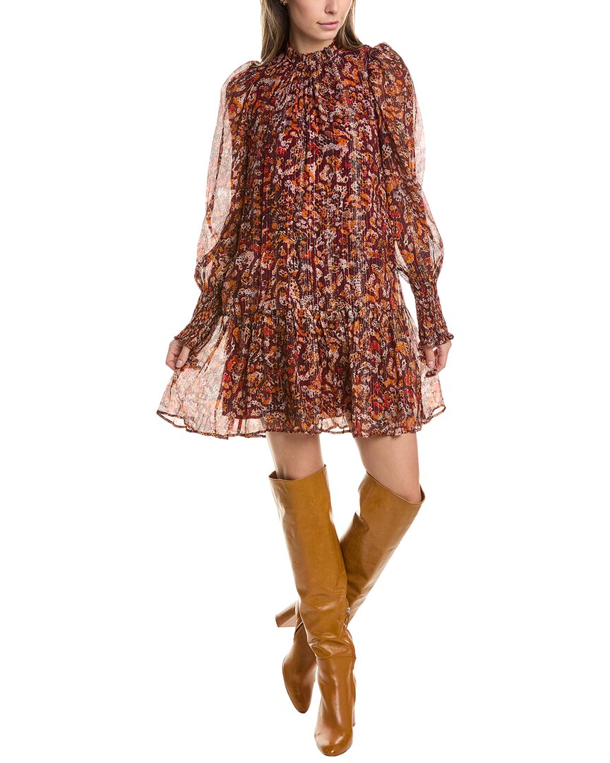 Shop Marie Oliver Irena Silk-blend Shift Dress In Purple