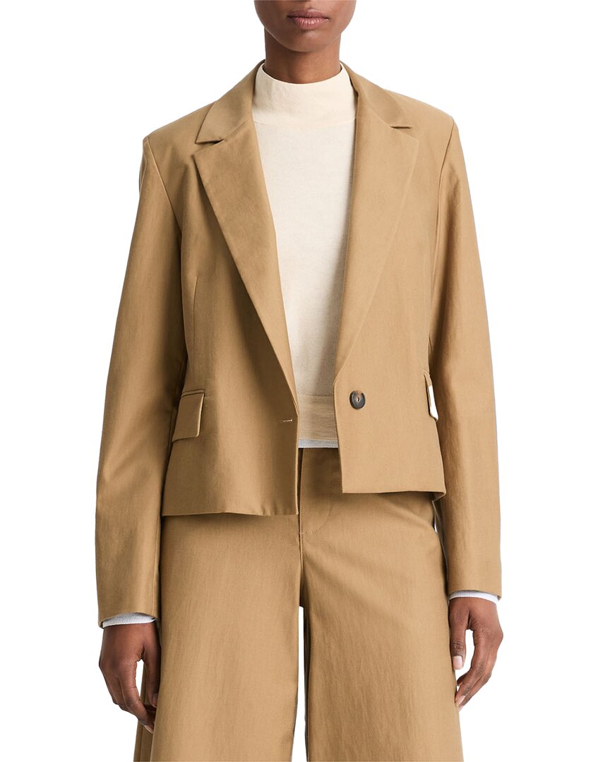 Vince Cropped Twill Wool-blend Blazer