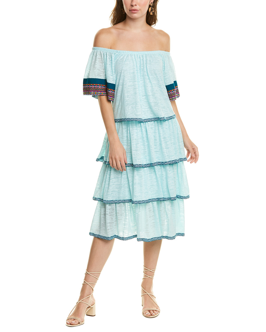 Image of Pitusa Off-The-Shoulder Boho Midi Dress