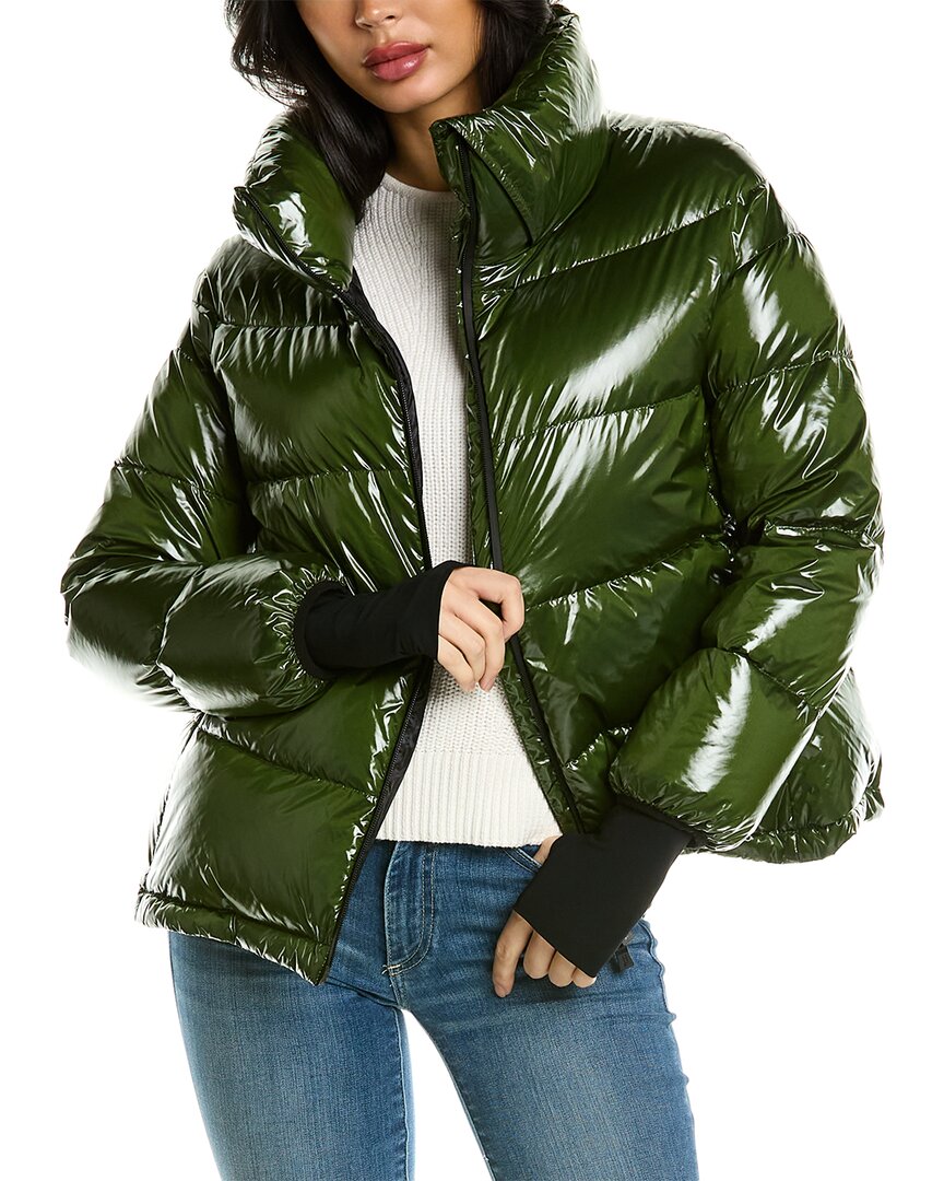 Shop Herno Glossy Puffer Down Coat In Green