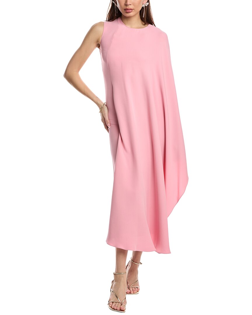 Valentino Silk Midi Dress In Pink