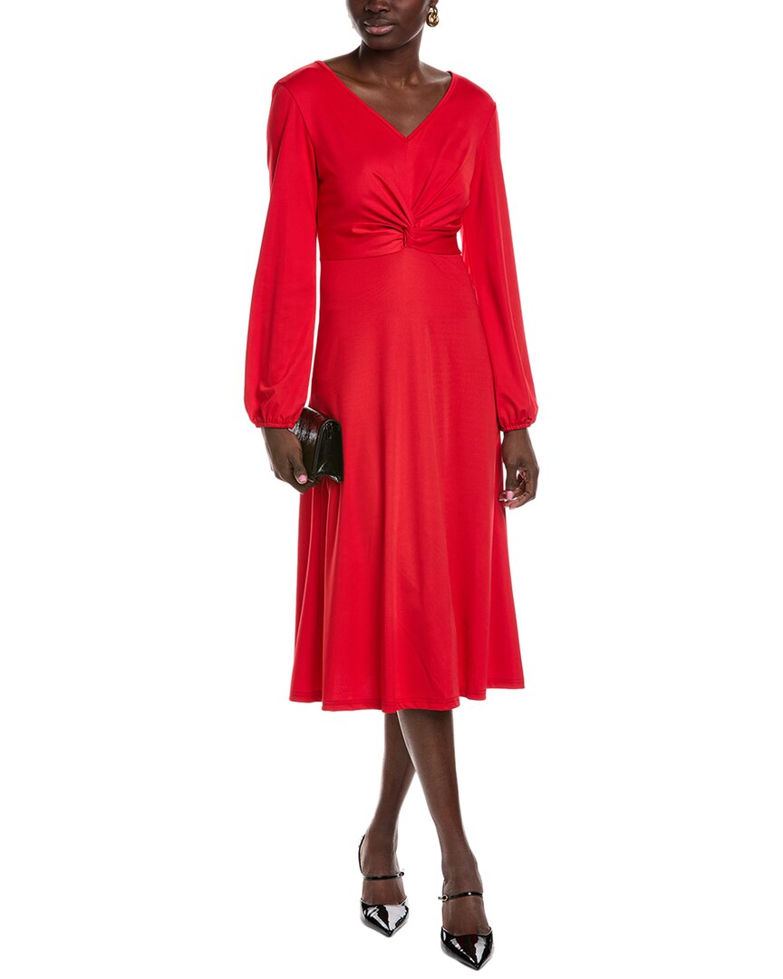 Madison Miles Midi Dress In Red