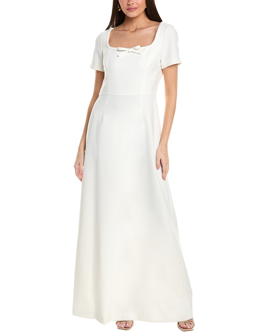 Carolina Herrera Square Neck Gown In White