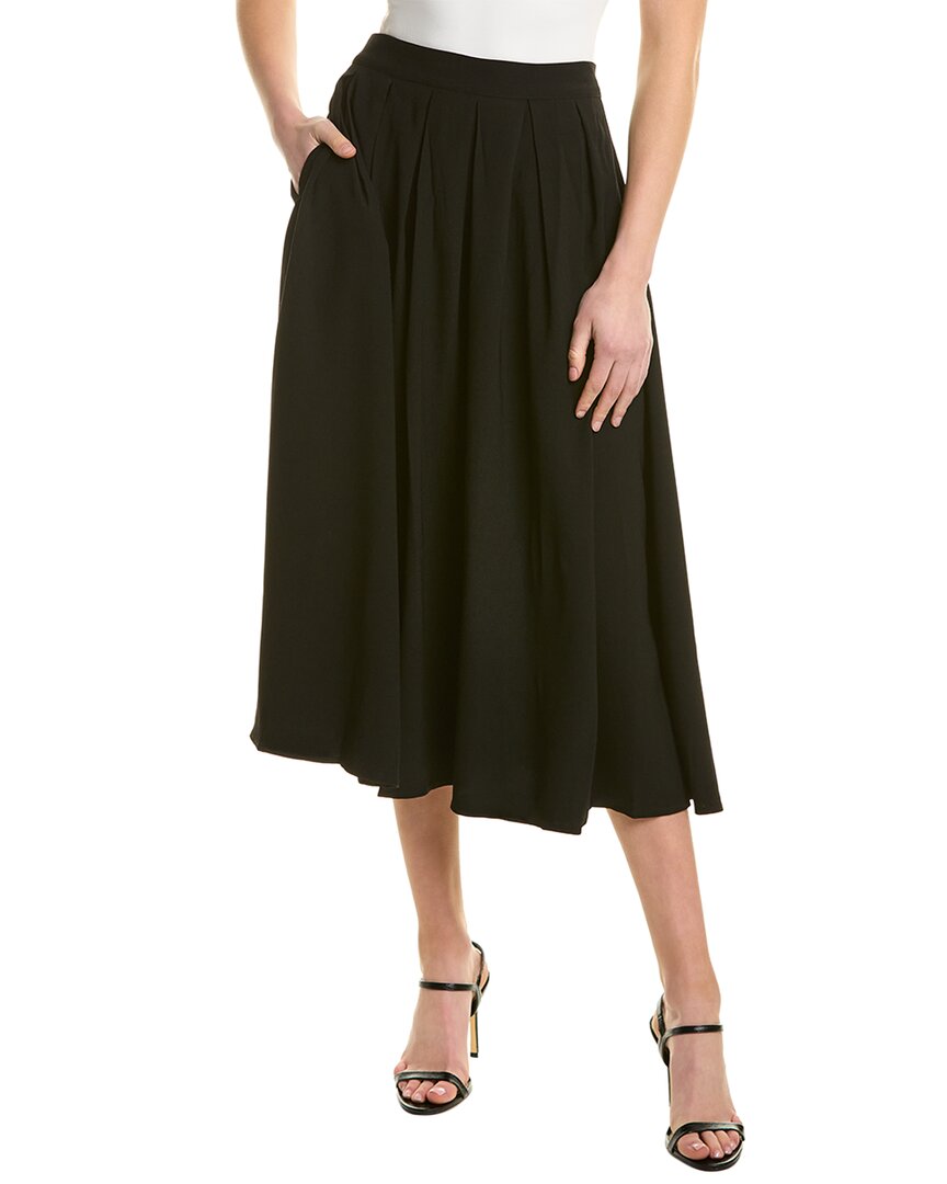 Gracia Pleated A-line Skirt In Black