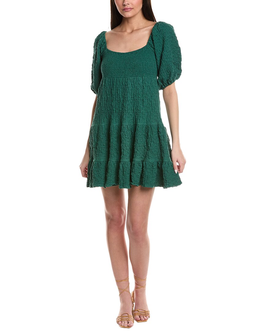 Saltwater Luxe Puckered Mini Dress In Green
