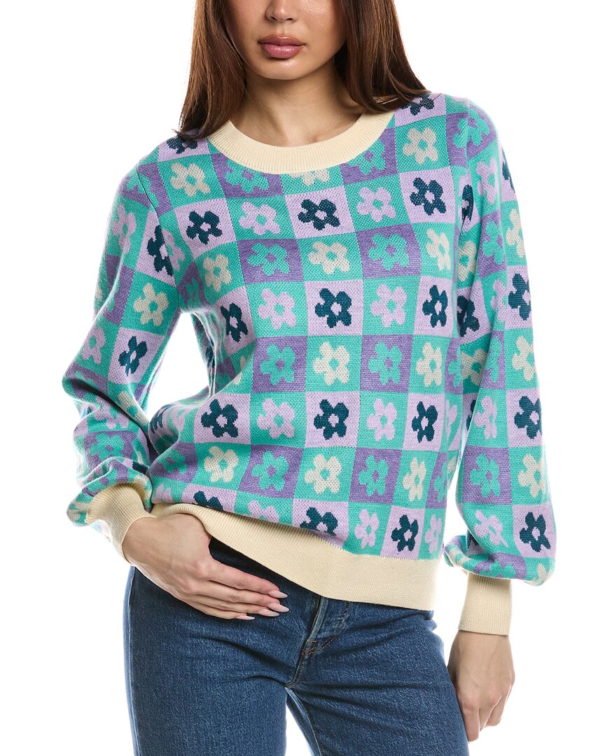 Fate Floral Jacquard Wool-blend Sweater In White