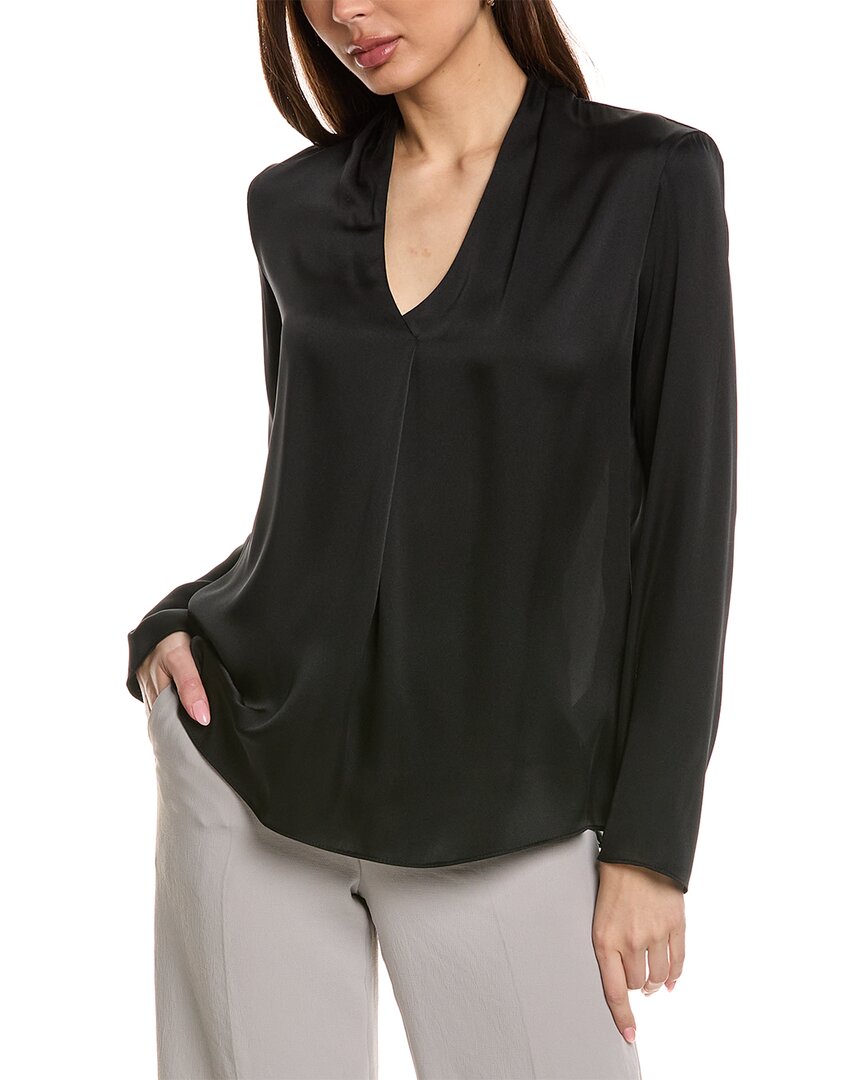 Shop Joseph Ribkoff Front Pleat Top In Black