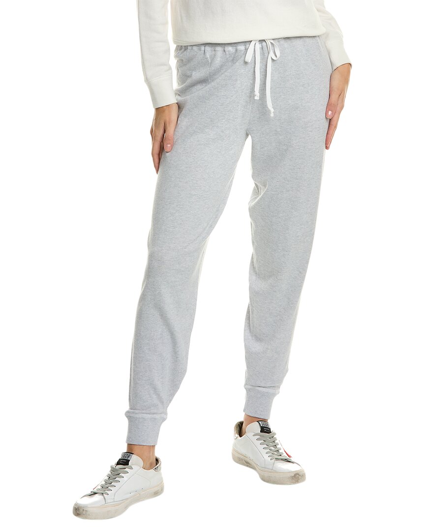 Shop Forte Cashmere Coverstitch Cashmere-blend Jogger In Grey