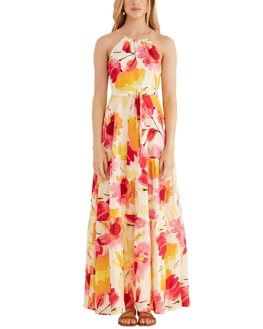 Shop Rumer Sunshine Halter Linen Maxi Dress