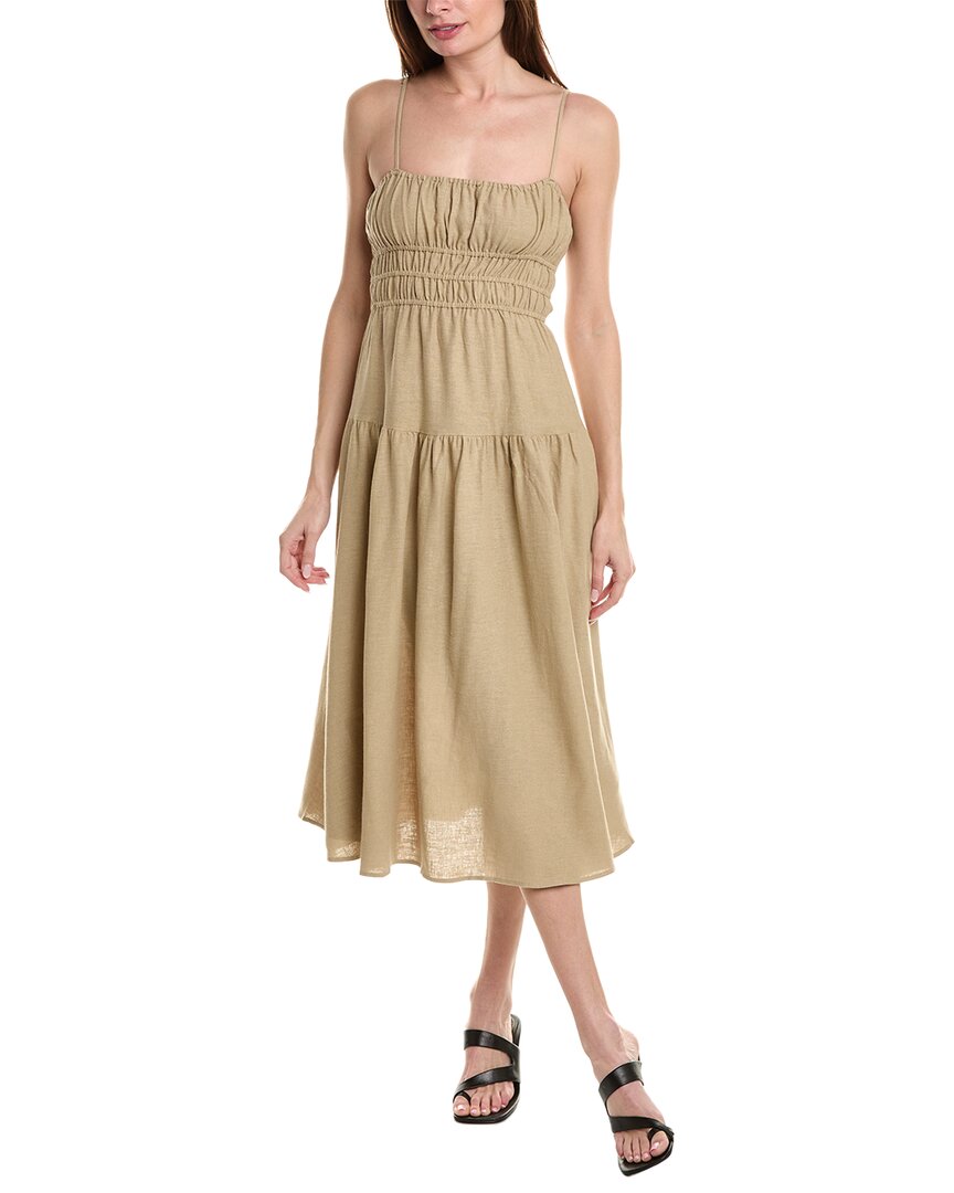 Shop Weworewhat Scrunchie Linen-blend Midi Dress