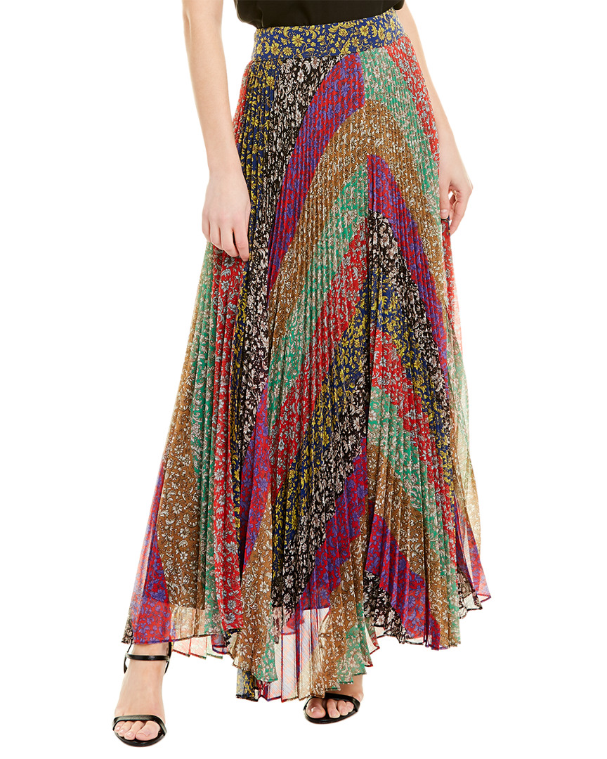Image of alice + olivia Kats Sunburst Pleated Maxi Skirt