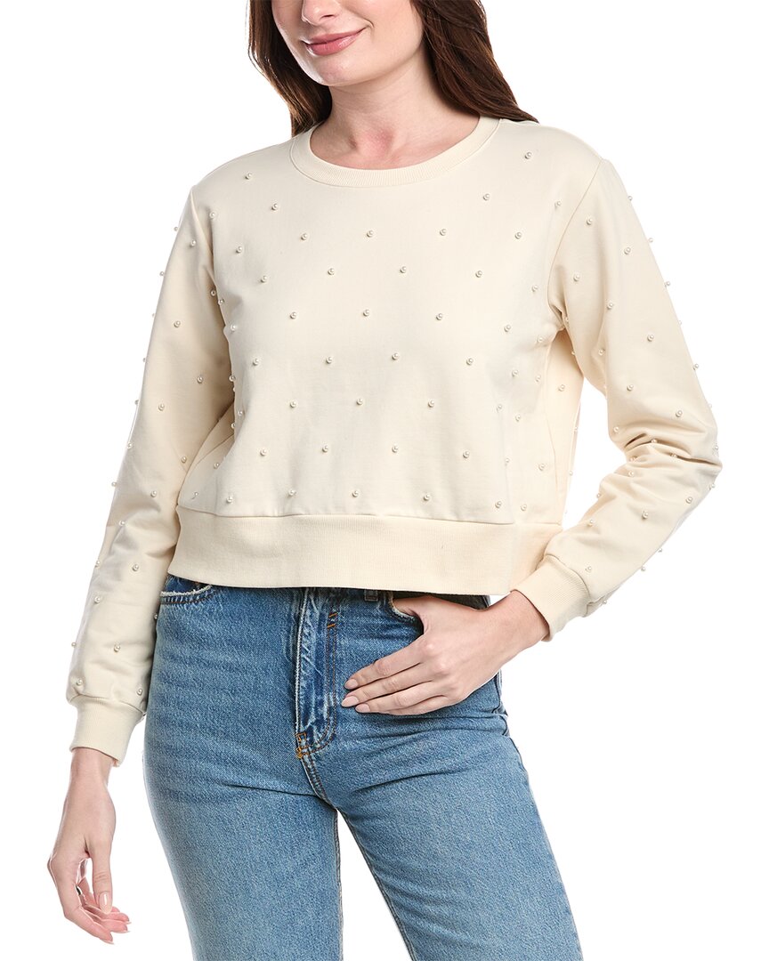 Chrldr All Over Pearl Sweatshirt In White