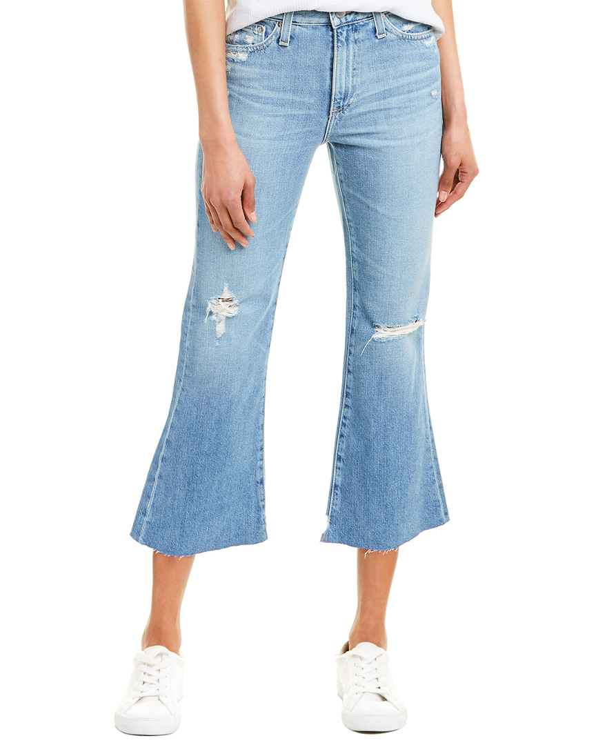 Image of AG Jeans The Quinne  Years Haste Destructed High-Rise Cropped Kick Flare