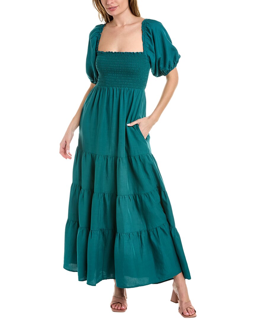 Auguste Darling Linen-blend Maxi Dress In Green | ModeSens