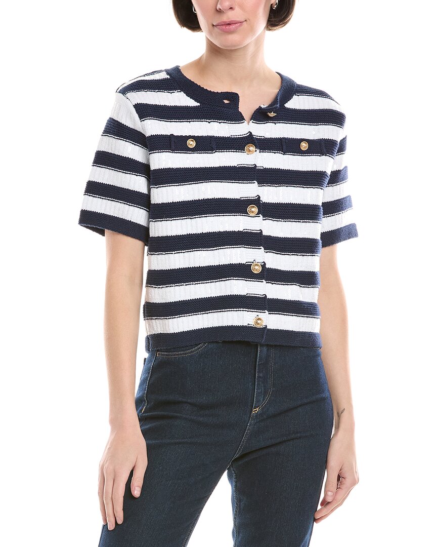 Sam Edelman Colleen Stripe Short Sleeve Cardigan