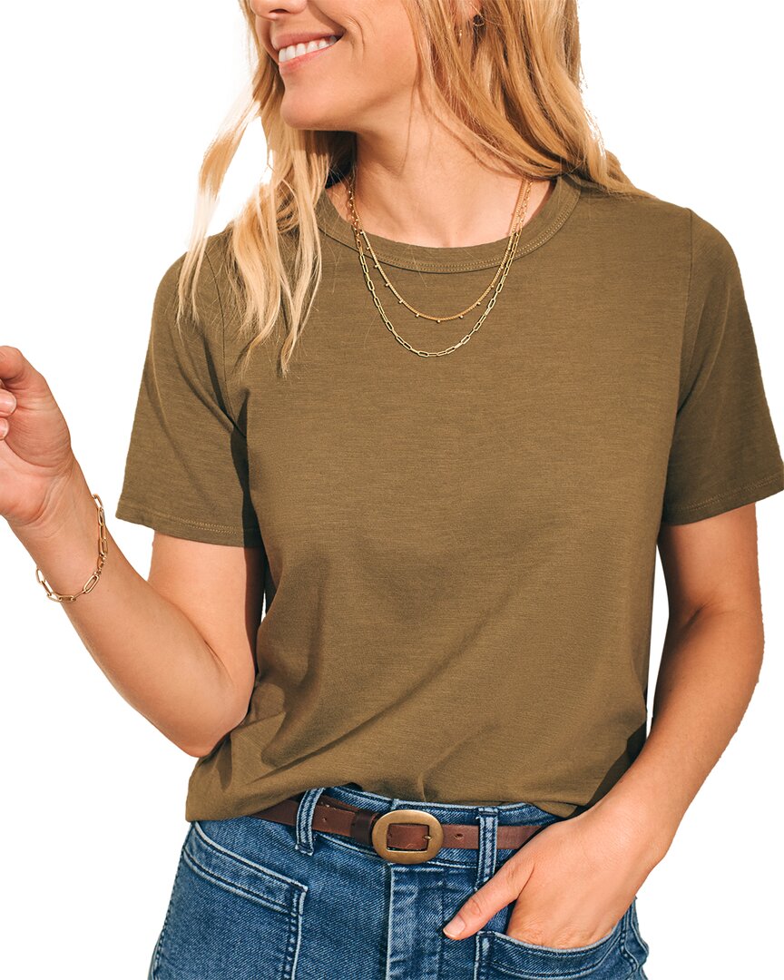 Faherty Sunwashed Crew T-shirt In Green