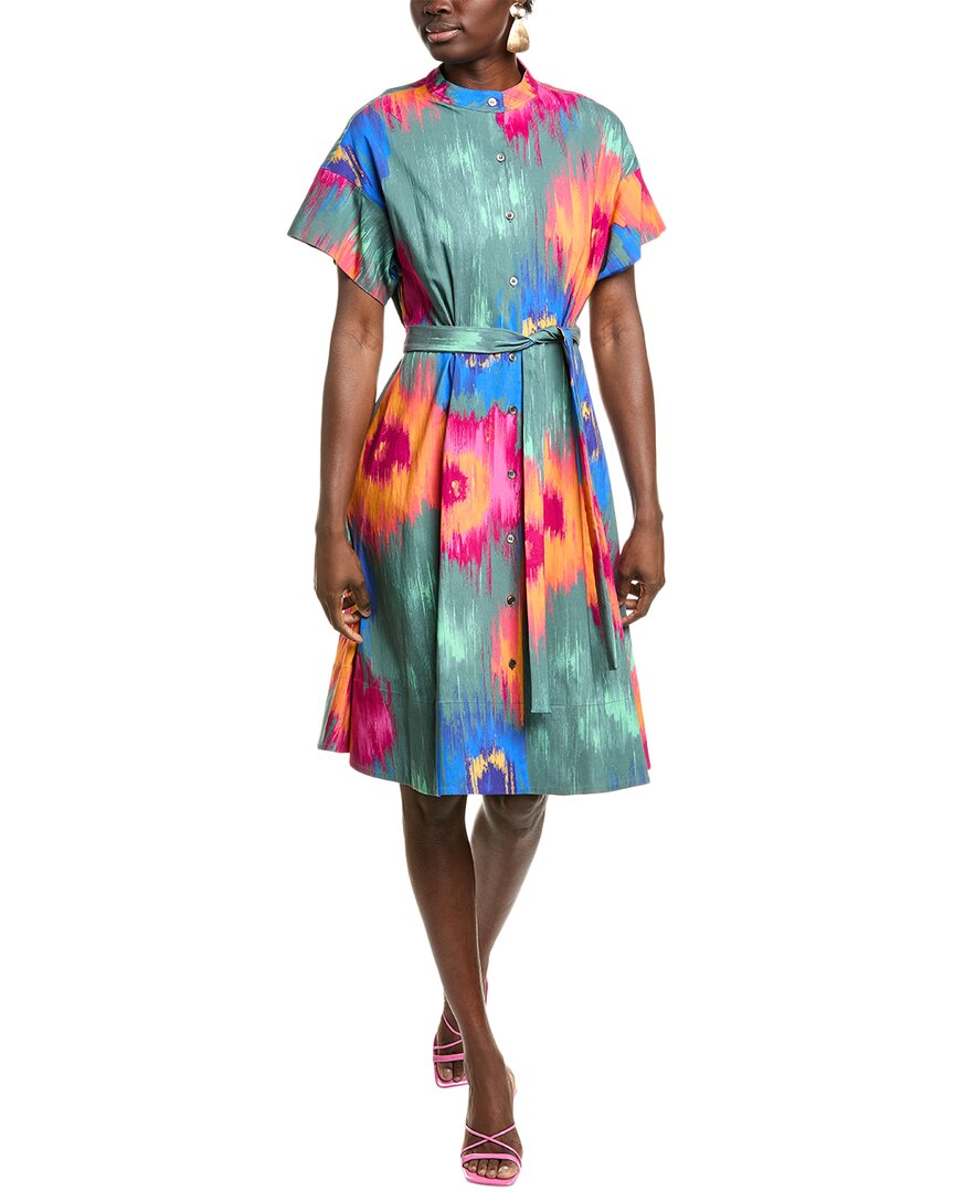 Natori Multi Floral Midi Dress In Red