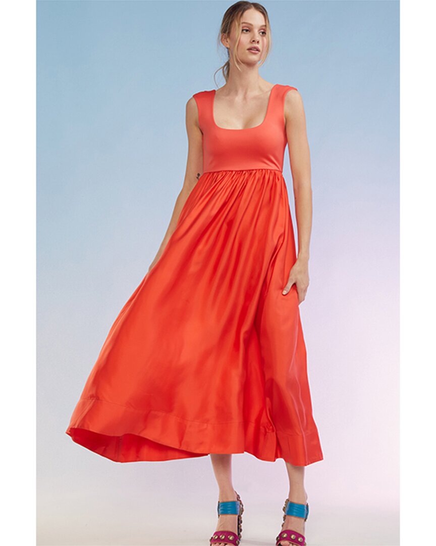Shop Cynthia Rowley Isla Silk Dress In Orange