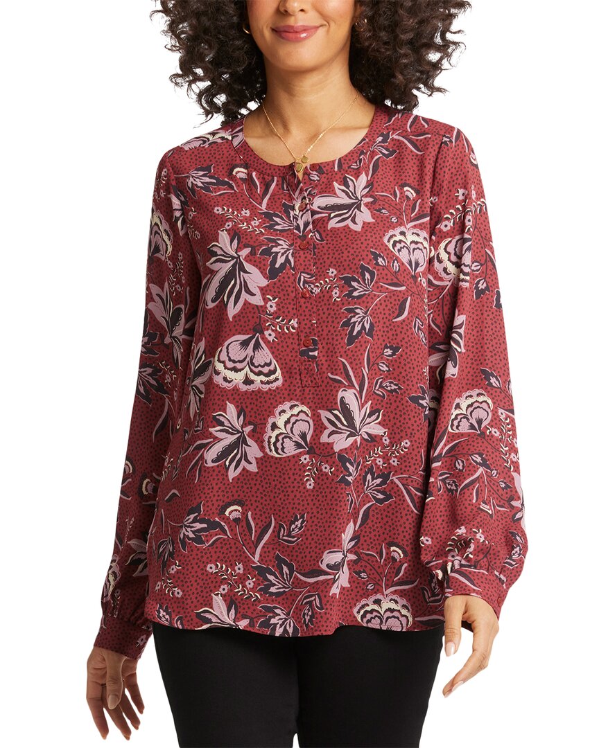 Nydj Simone Recycled Polyester Popover Top In Pink