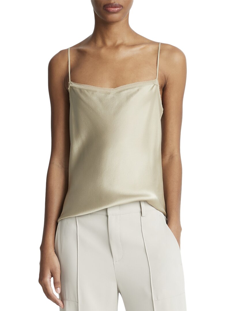 Shop Vince Layered Chiffon Trim Silk Cami