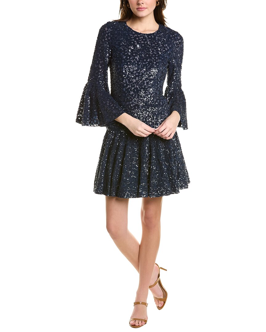 Shop Michael Kors Collection Tulle Mini Dress In Blue