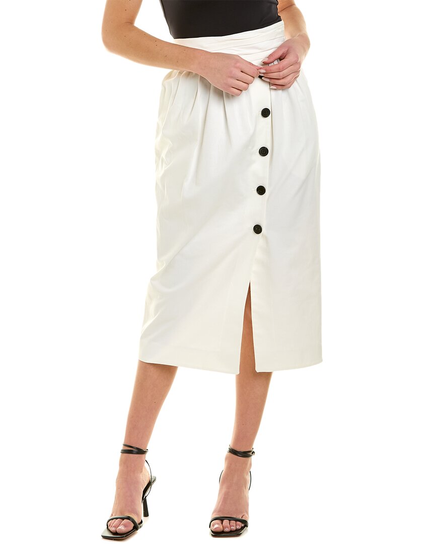 Carolina Herrera Buttoned Stretch-cotton Midi Skirt