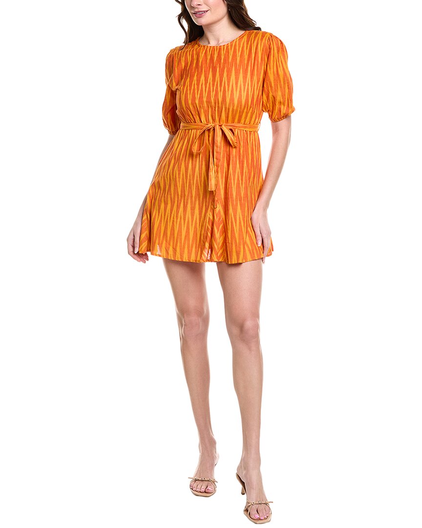 Mer St. Barth Mer Tiered Mini Dress In Orange