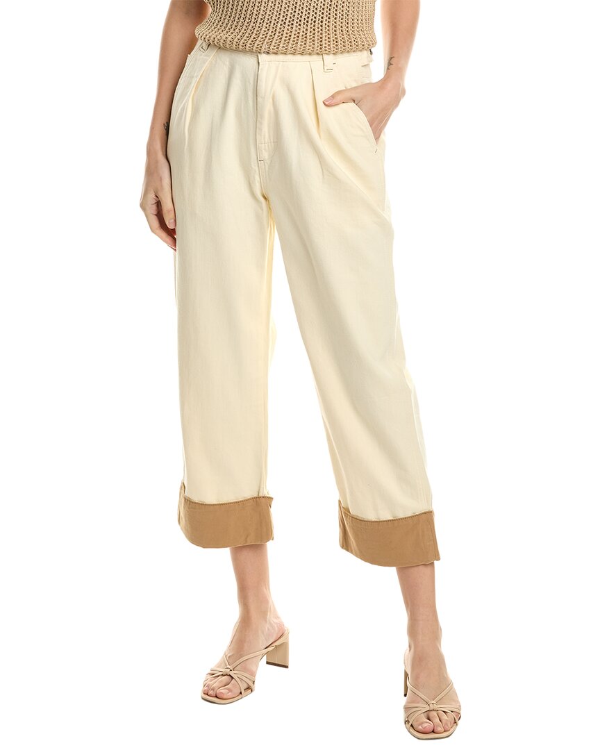 Shop Beulah Pleated Pant In Beige