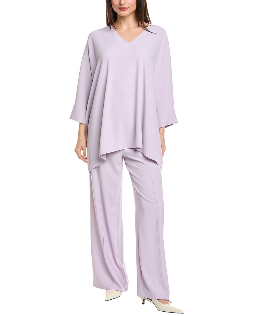 St John St. John Solid Soft Georgette Top In Purple
