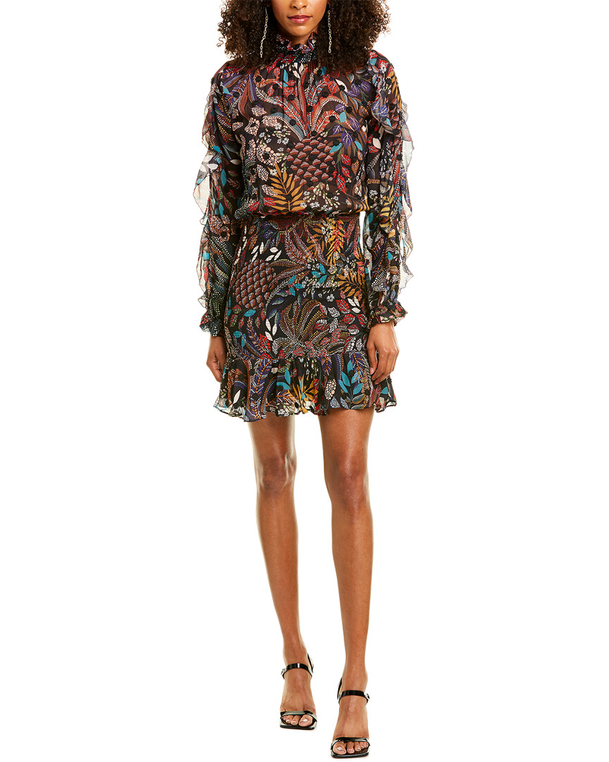 Image of Farm Rio Delicate Forest Smocked Mini Dress