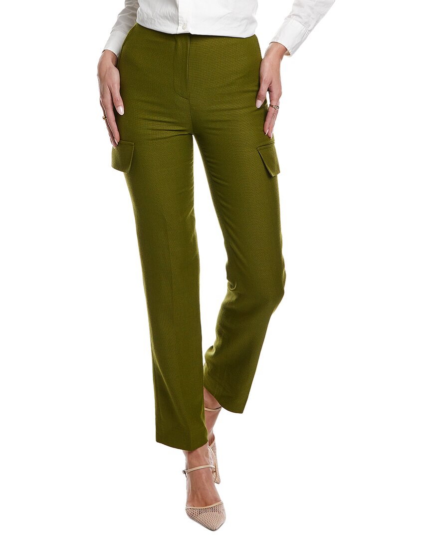 Shop Burberry Wool-blend Pant In Green