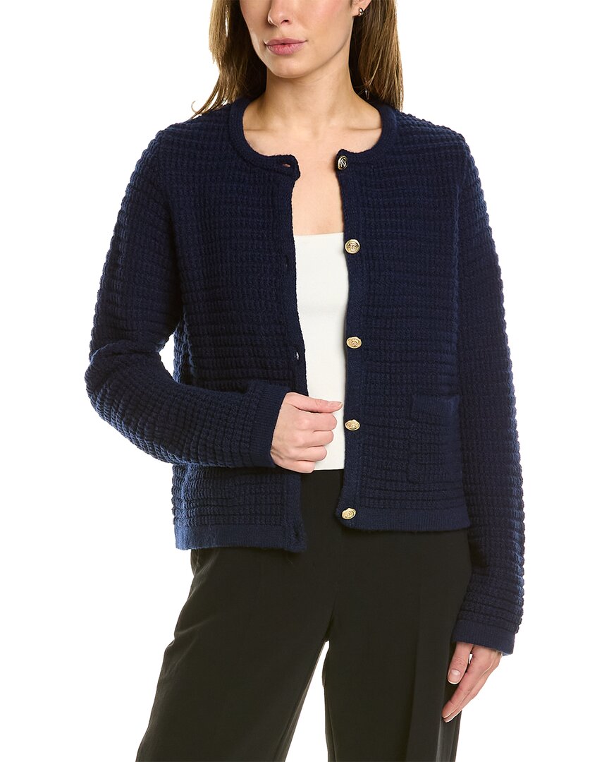 Anna Kay Velicia Wool-blend Cardigan In Blue