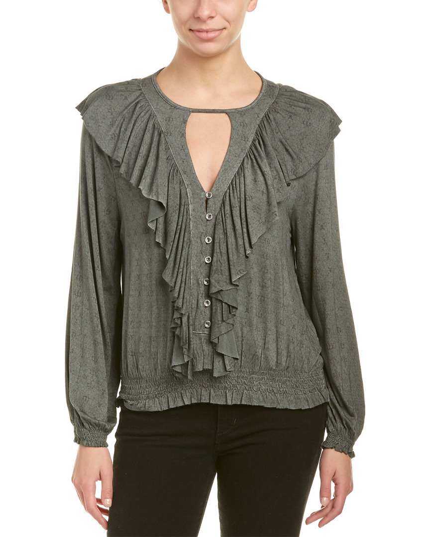 Image of Anama Draped Ruffle Top
