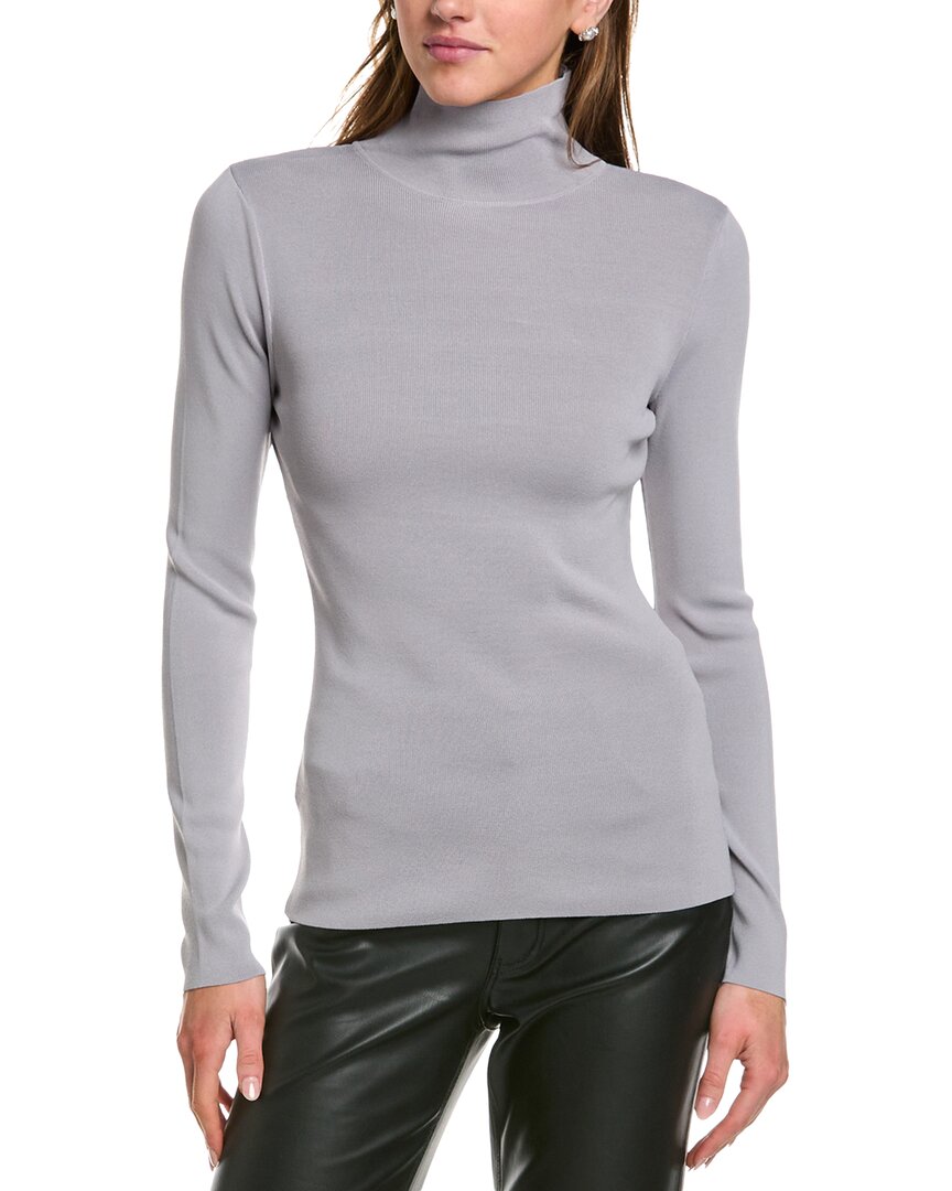 Bcbgmaxazria Mock Neck Long Sleeve Top In Grey