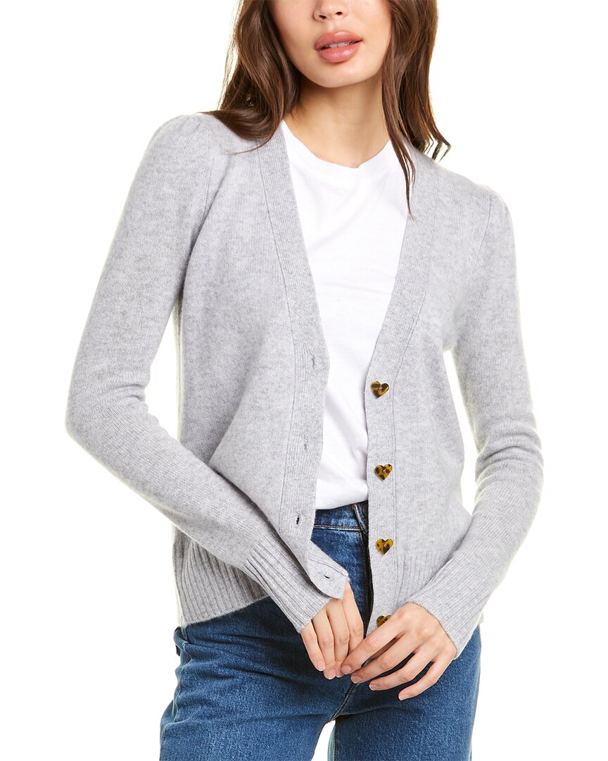 Image of Qi Cashmere Puff Sleeve Cashmere Cardigan