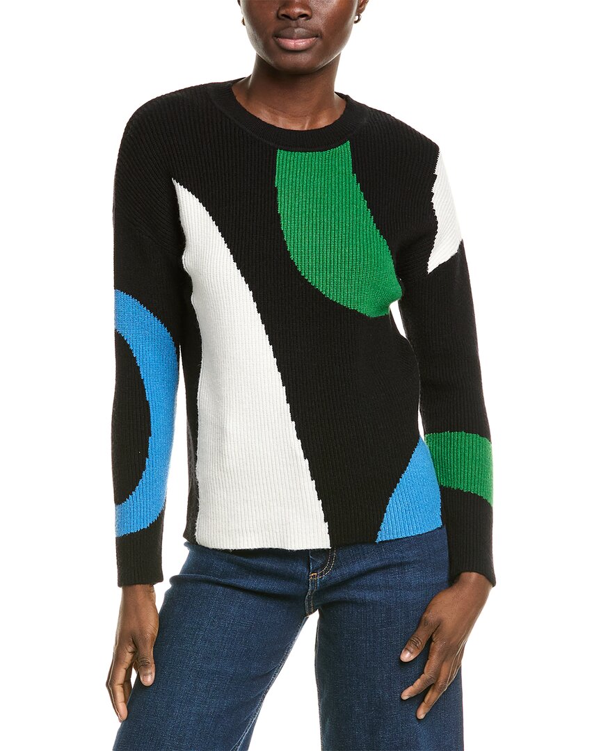 T Tahari Abstract Colorblocked Sweater